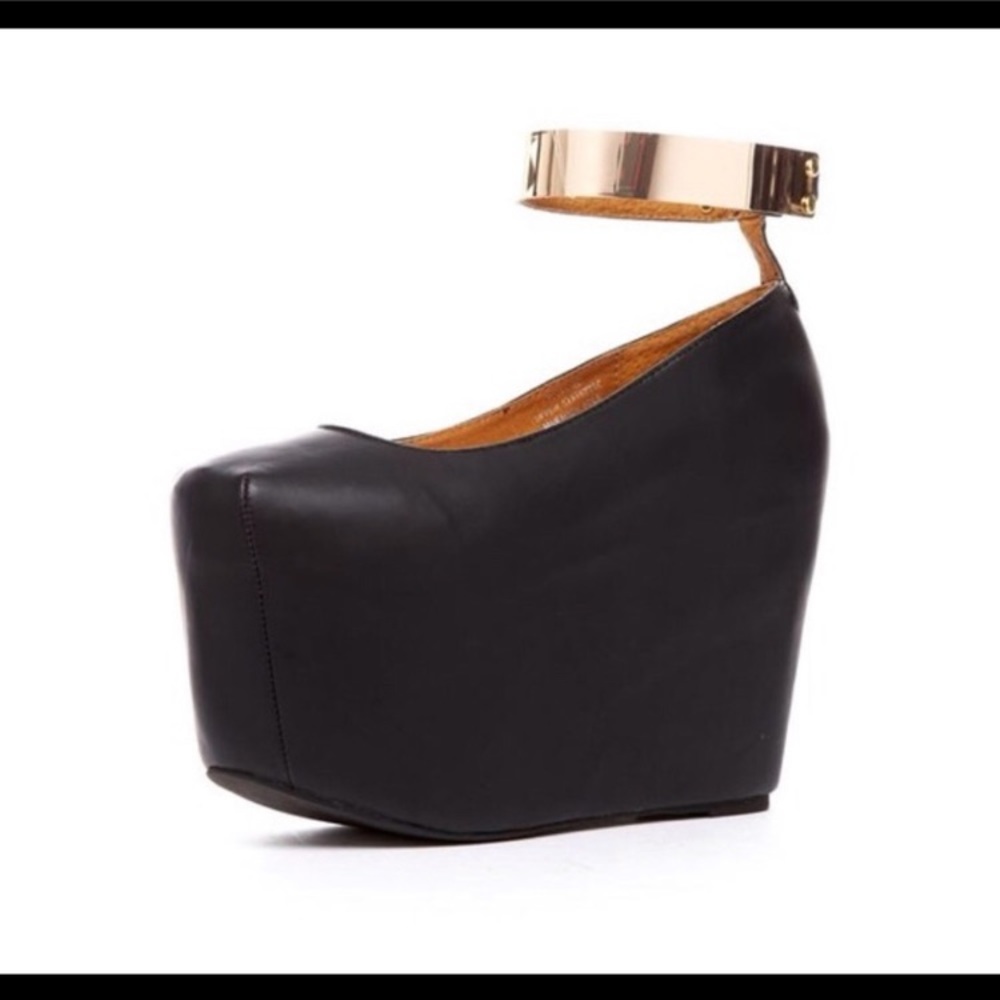 Point MC black and gold Jeffrey Campbell platforms